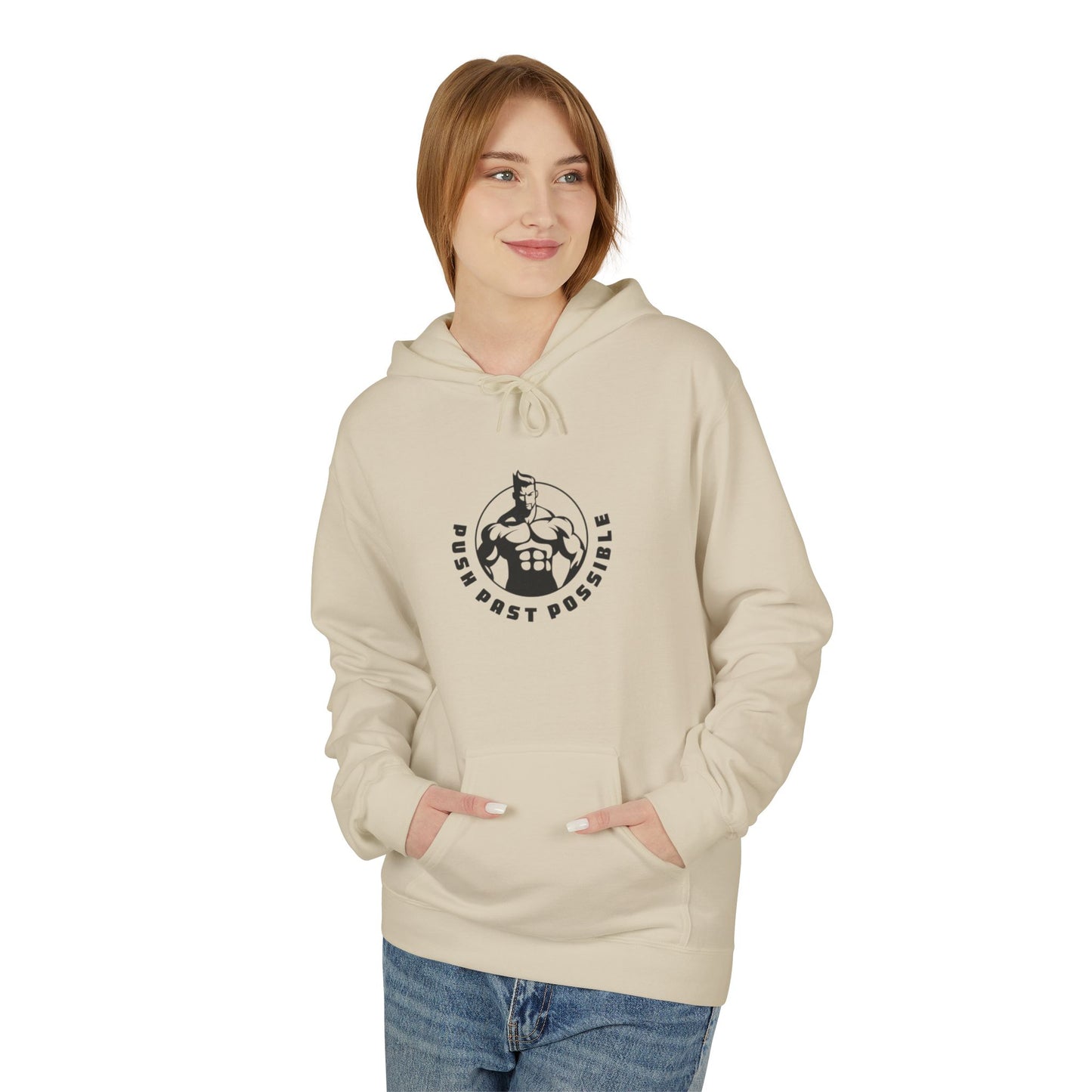 Push Past Possible  Hoodies - Motivational Soft style Fleece for Fitness Enthusiasts