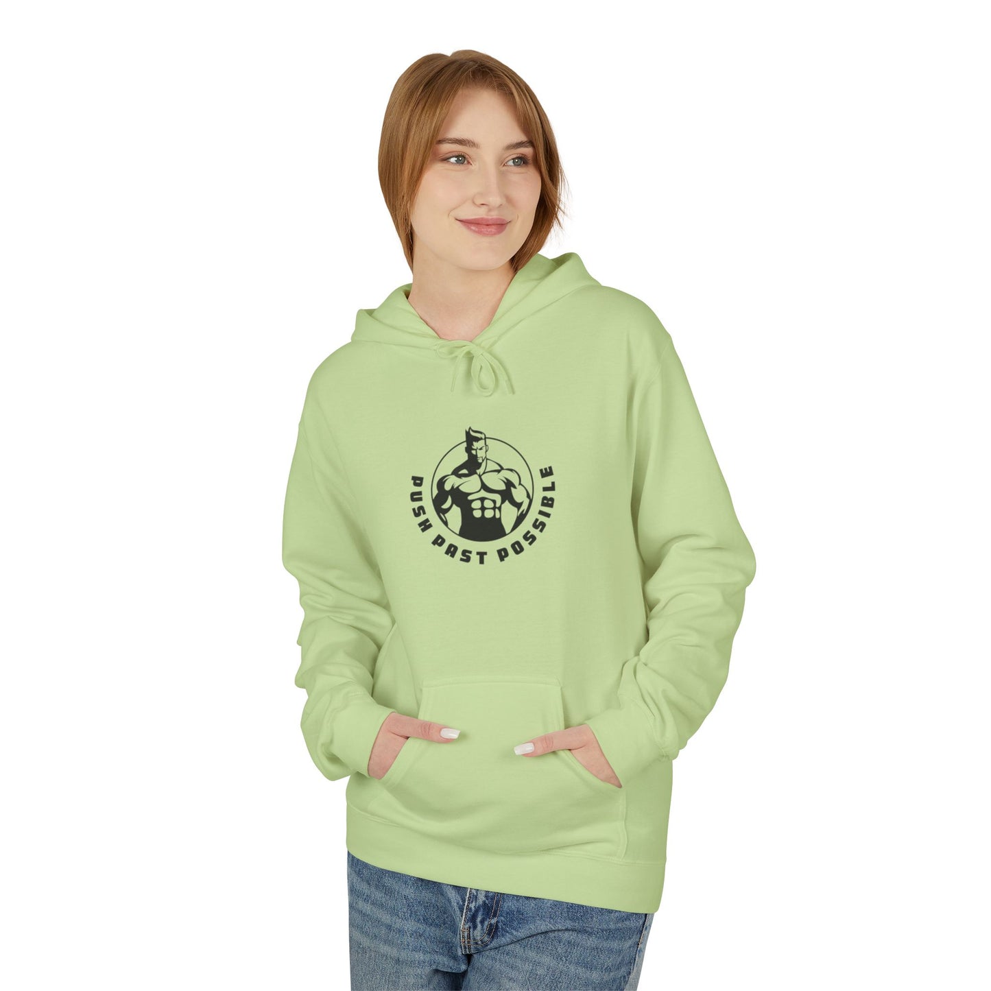 Push Past Possible  Hoodies - Motivational Soft style Fleece for Fitness Enthusiasts