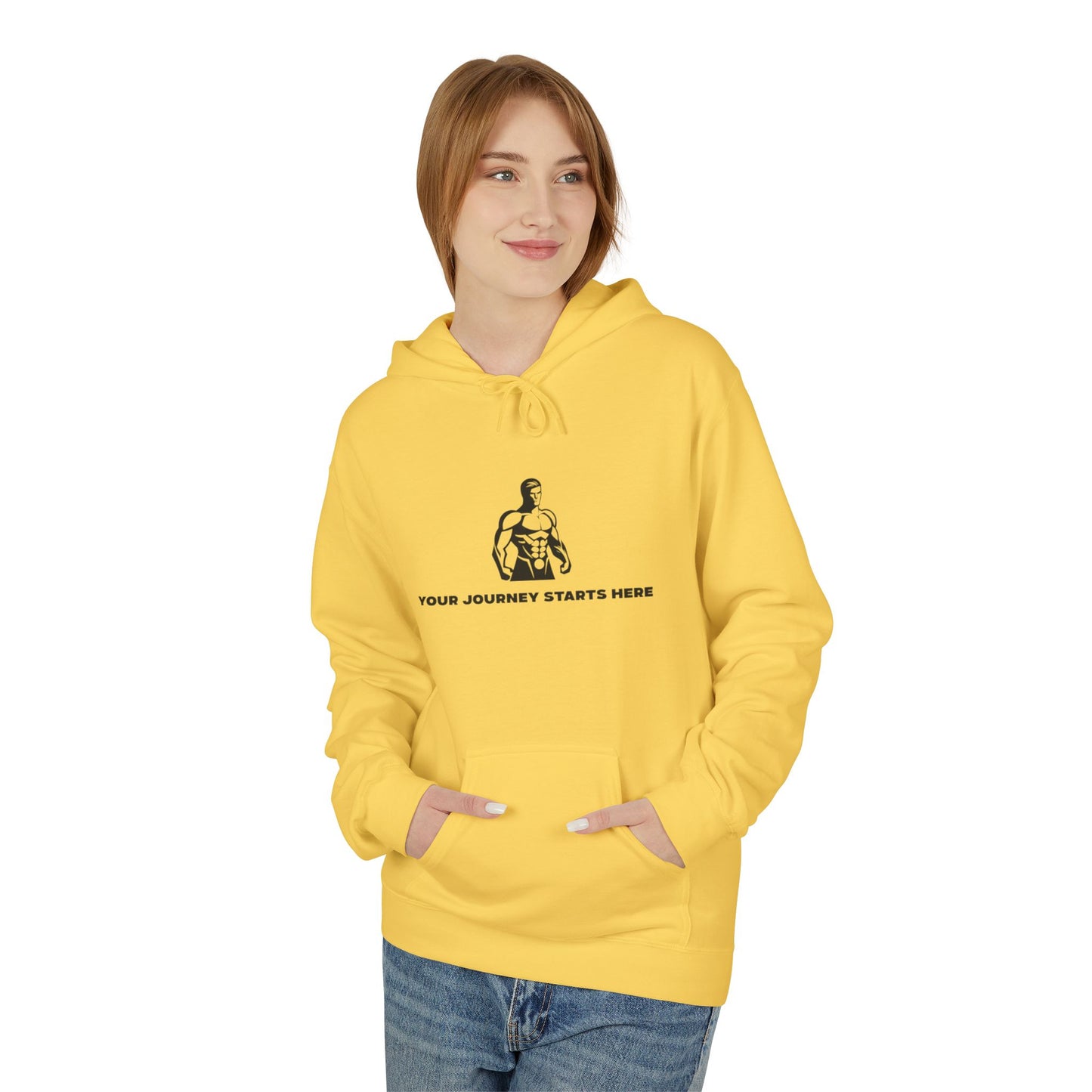 Inspiring Fitness Journey Hoodie - Unisex Midweight Fleece with Motivational Print