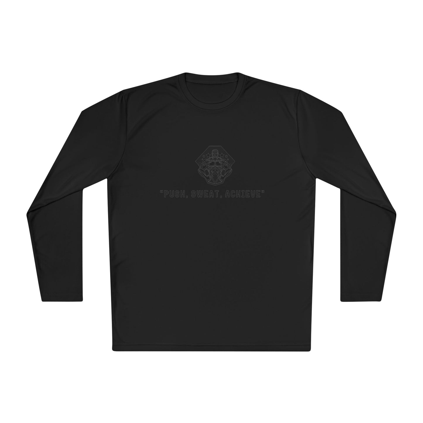 Motivational Fitness Long Sleeve Tee - "Push, Sweat, Achieve"