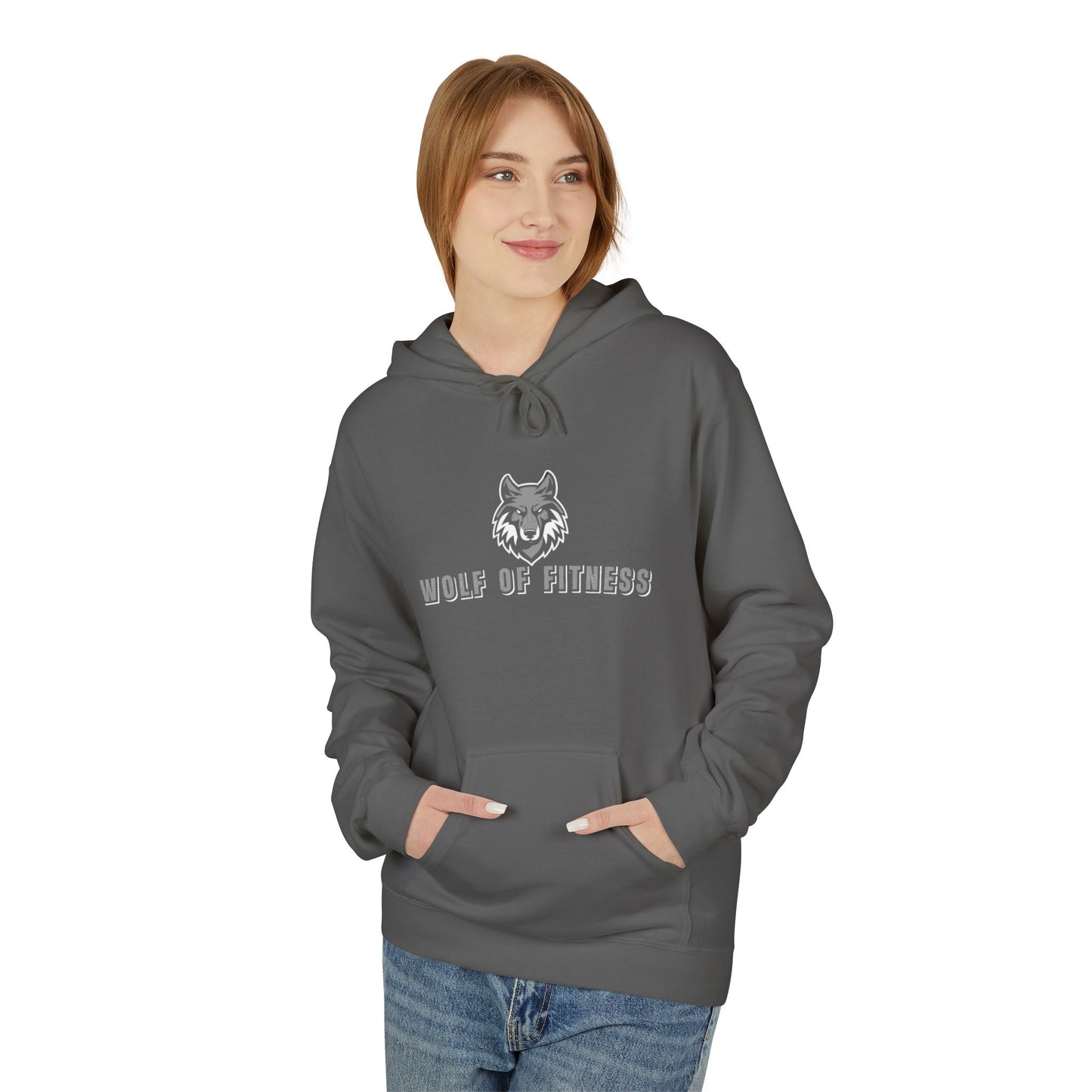 Wolf of Fitness Unisex Midweight Soft style Fleece Hoodie - Perfect for Active Lifestyles