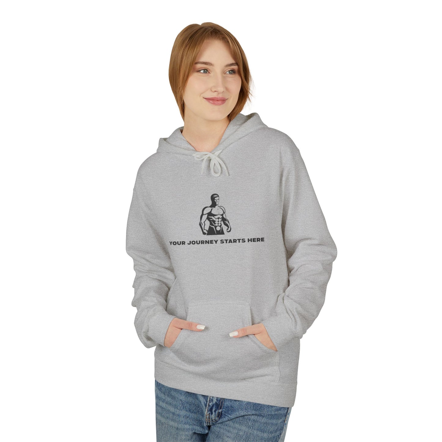 Inspiring Fitness Journey Hoodie - Unisex Midweight Fleece with Motivational Print