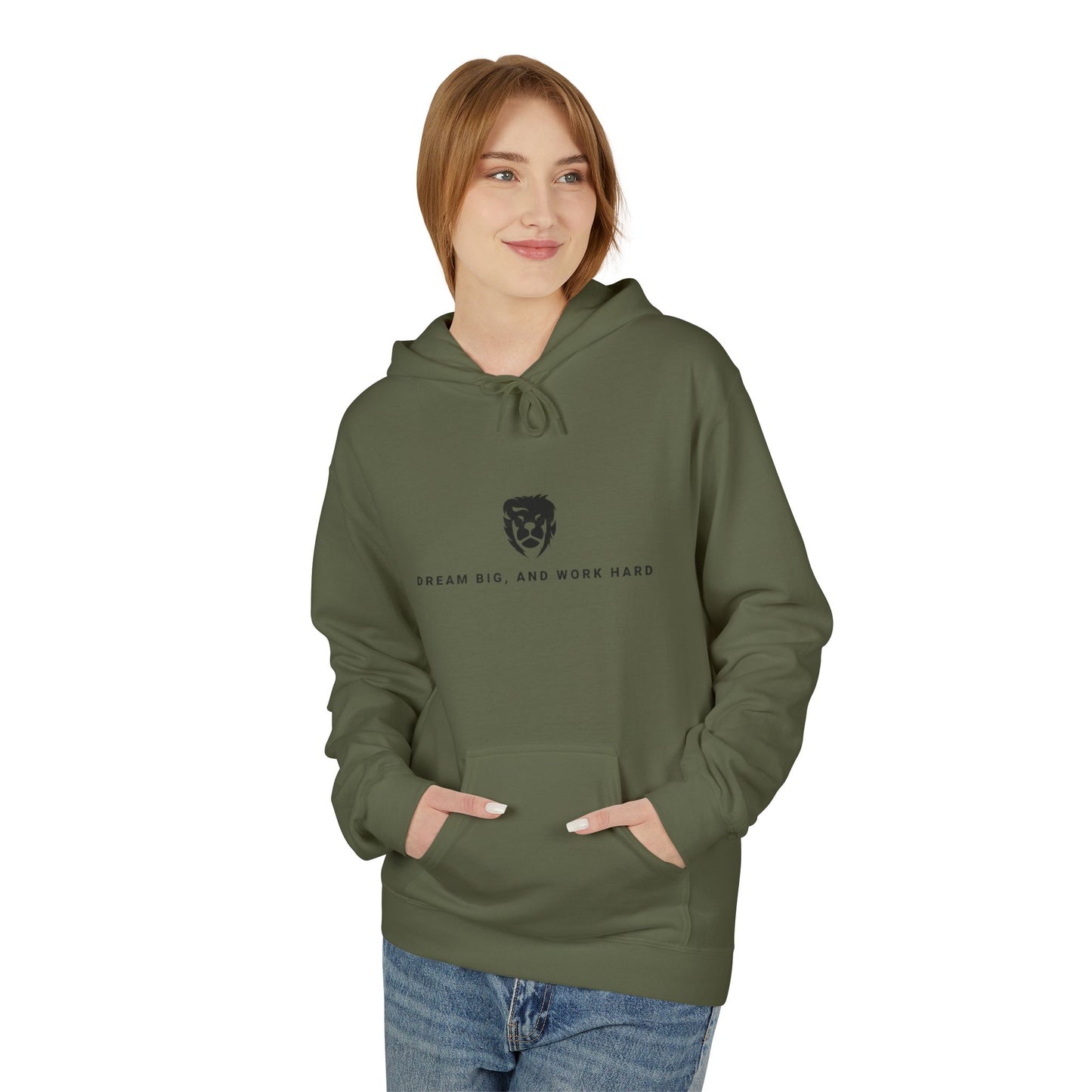 'Dream Big, Work Hard' Unisex Fleece Inspirational Hoodies