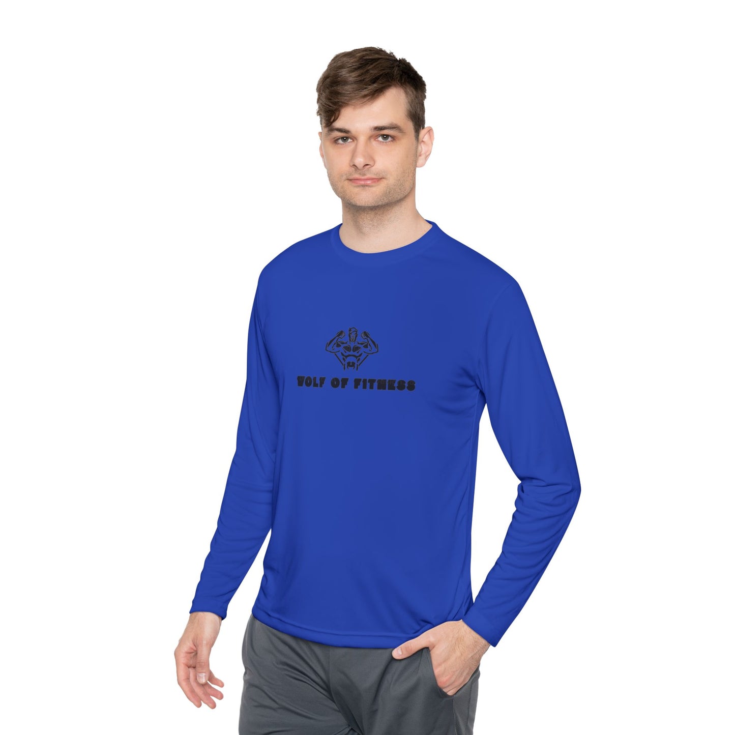 Unisex Lightweight Long Sleeve Tee - Wolf of Fitness Graphic Tee