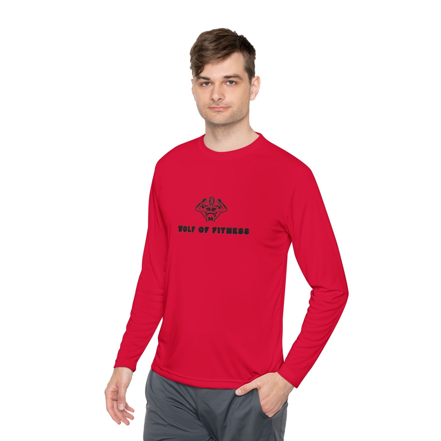 Unisex Lightweight Long Sleeve Tee - Wolf of Fitness Graphic Tee