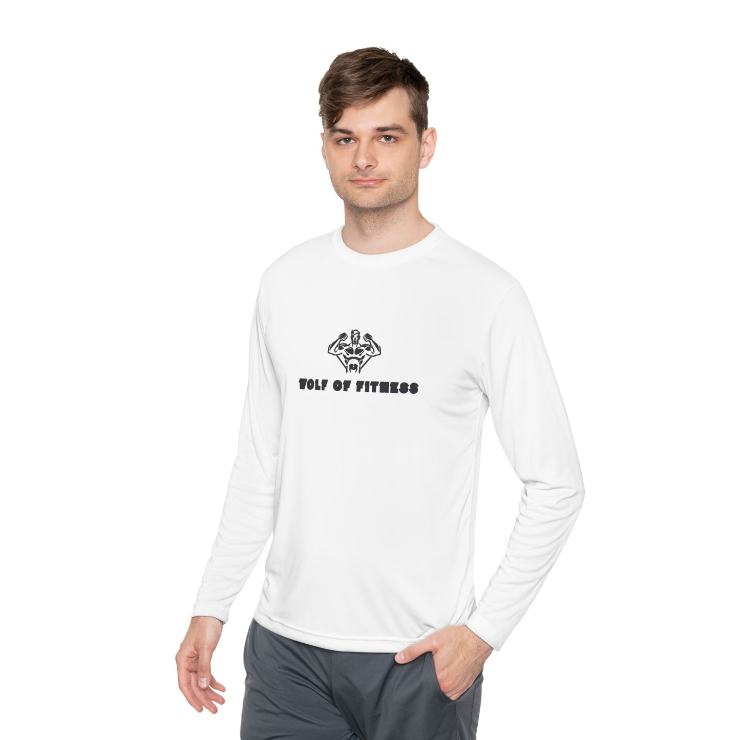 Unisex Lightweight Long Sleeve Tee - Wolf of Fitness Graphic Tee