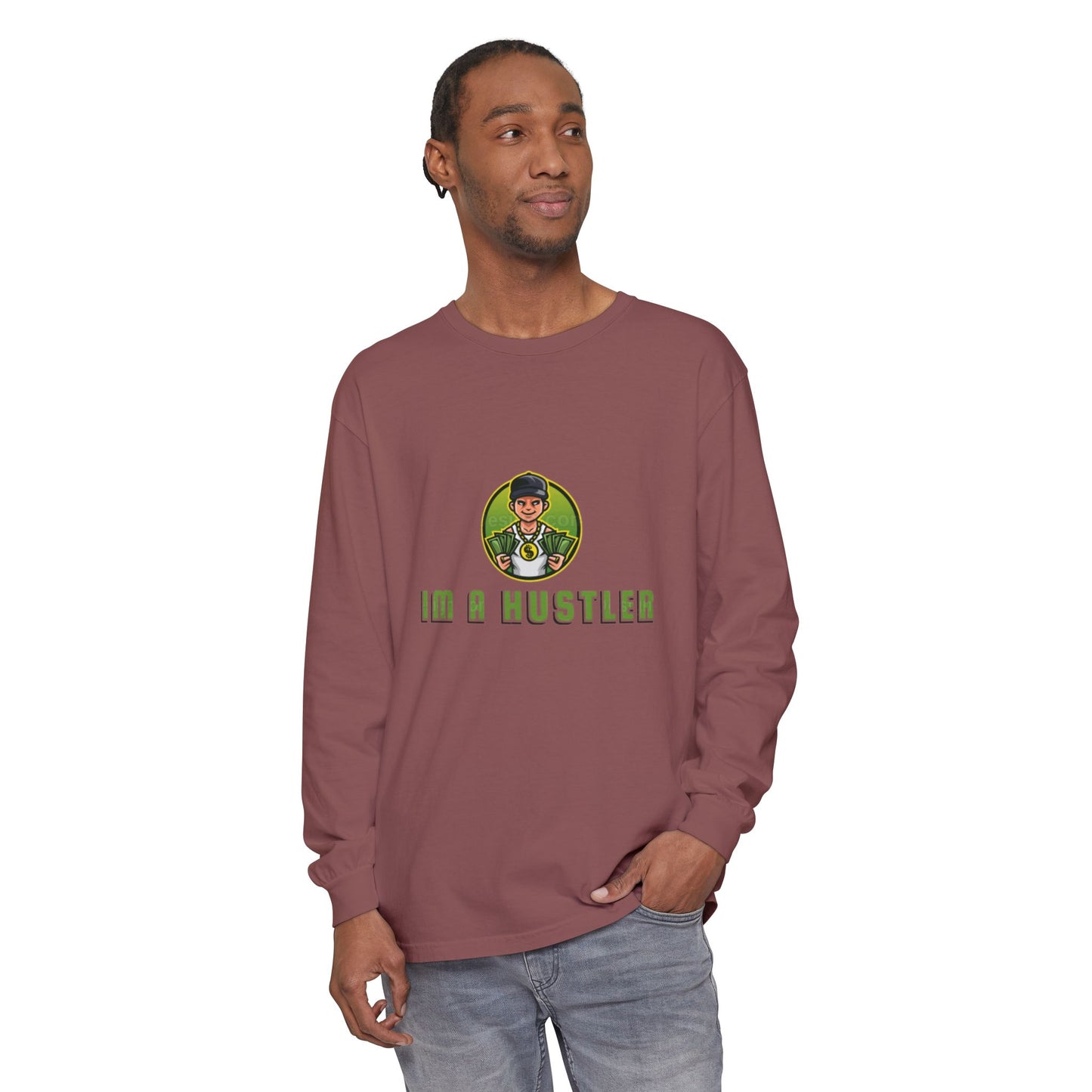 I'm a Hustler Long Sleeve T-Shirt - Casual Streetwear for Ambitious Go-Getters